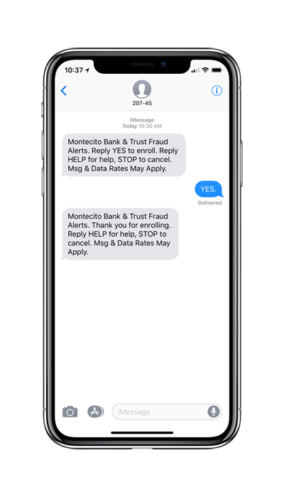 Montecito Bank & Trust - Fraud Text Alerts